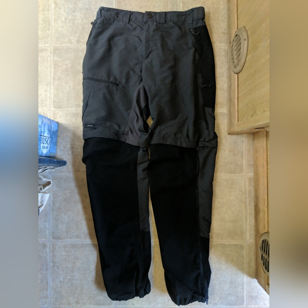 Decathlon Forclaz MT500 2-1 Zip Off Hiking Pants Men 34x34  Black Gray